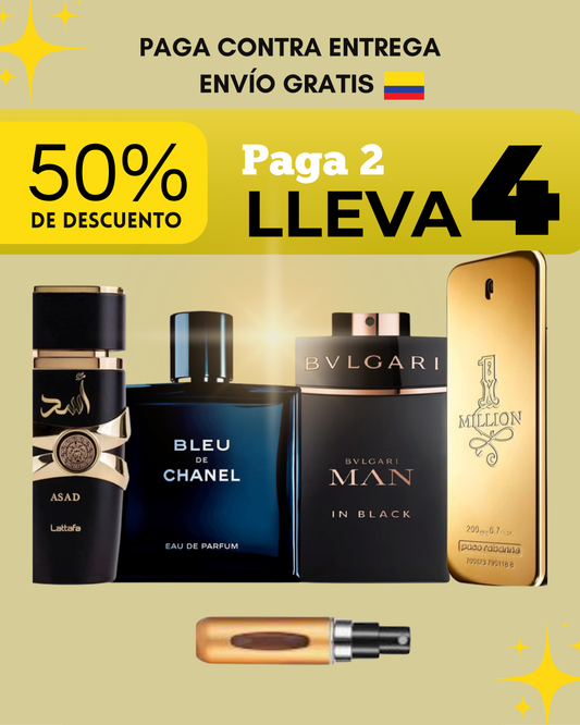 ✨ KIT 4 Perfumes – ¡Los top más vendidos del momento! PAGA 2 LLEVA 4